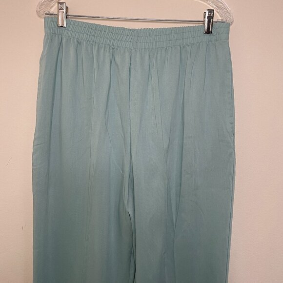 Mint Green Spring Stretchy High-Waisted Flowy Pants w/ Elastic Waistband12/14(?) - Picture 6 of 8